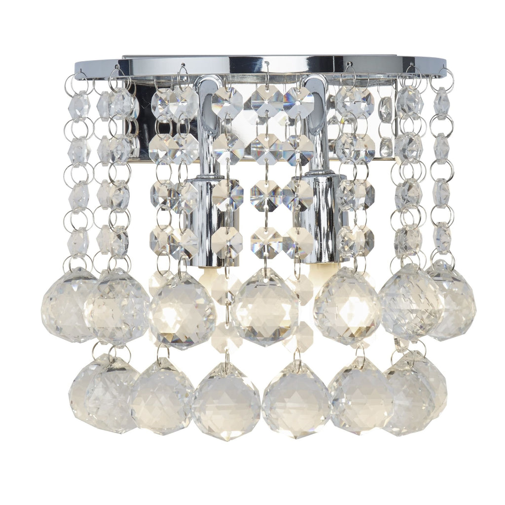 2402-2CC Hanna Chrome And Crystal 2 Light Wall Lamp