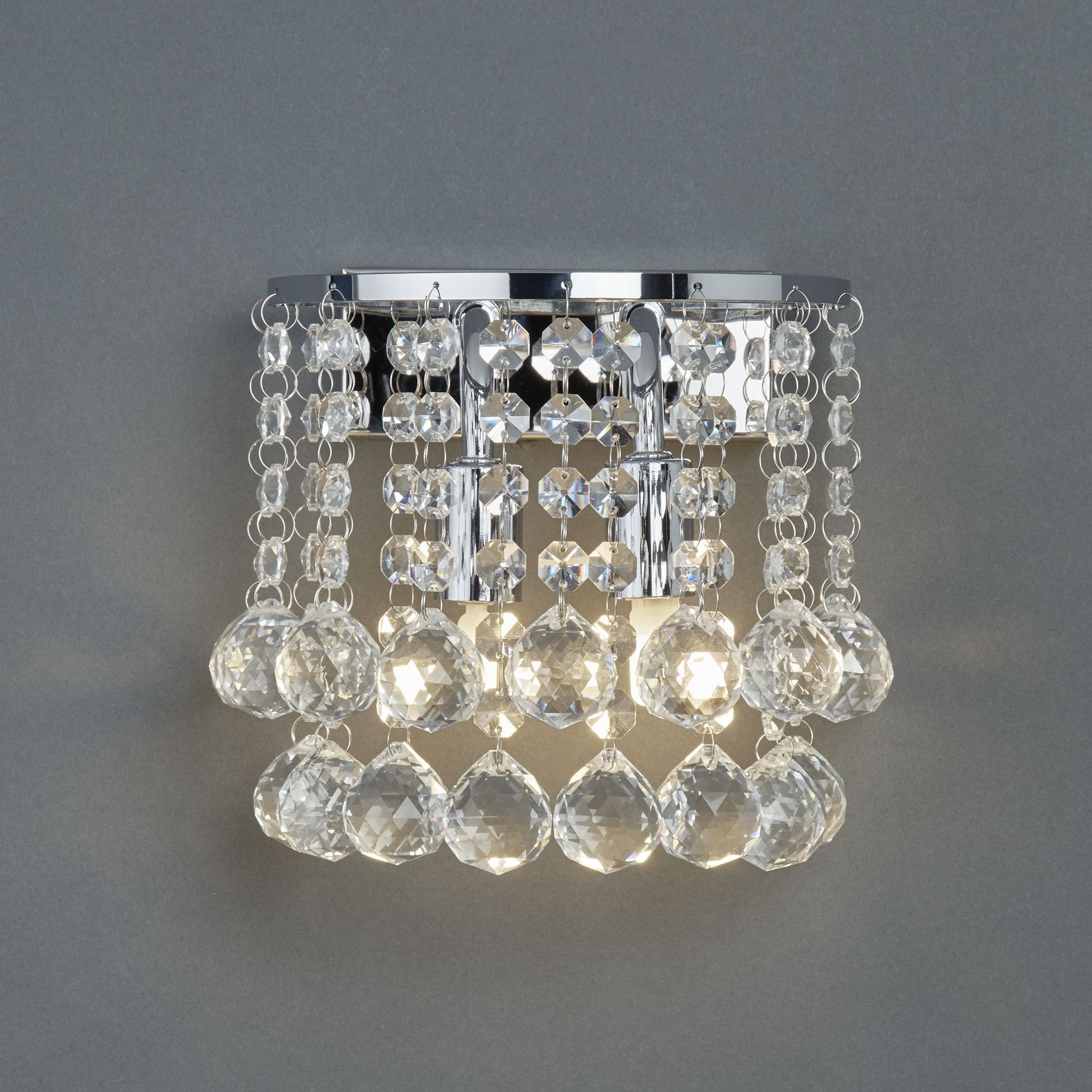 2402-2CC Hanna Chrome And Crystal 2 Light Wall Lamp