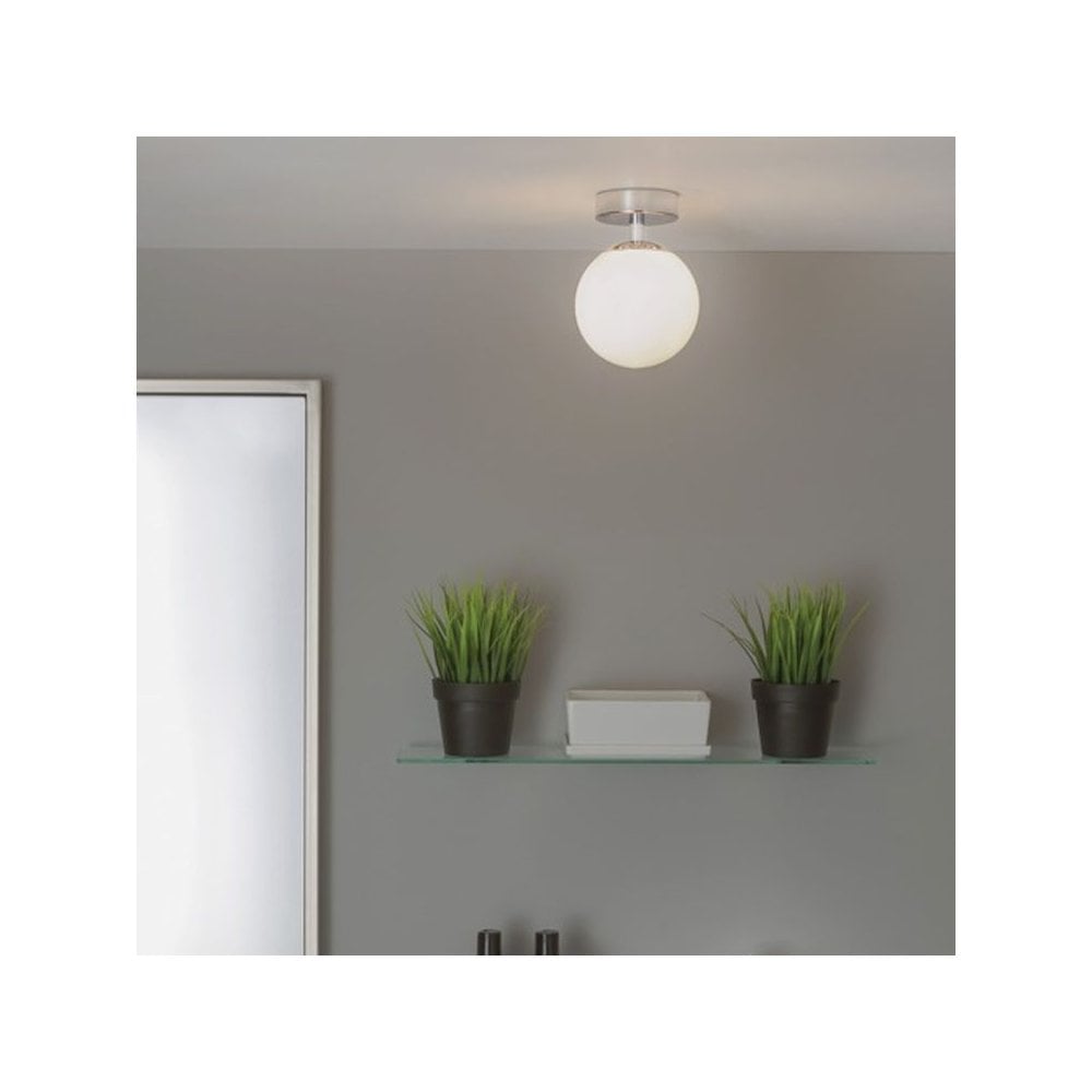 Denver Bathroom Flush Ceiling Light In Polished Chrome Finish IP44 1038001