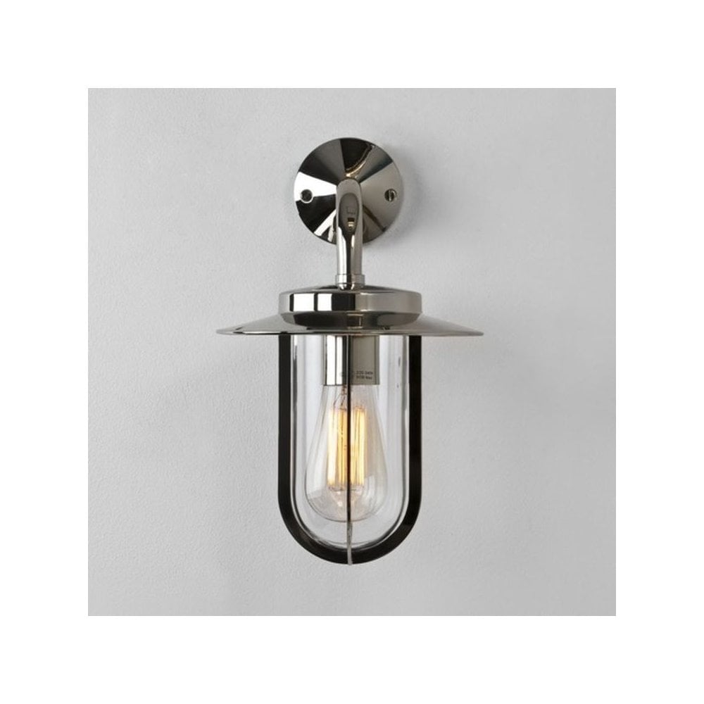 Montparnasse Outdoor Wall Lantern In Polished Nickel Finish IP44 1096001