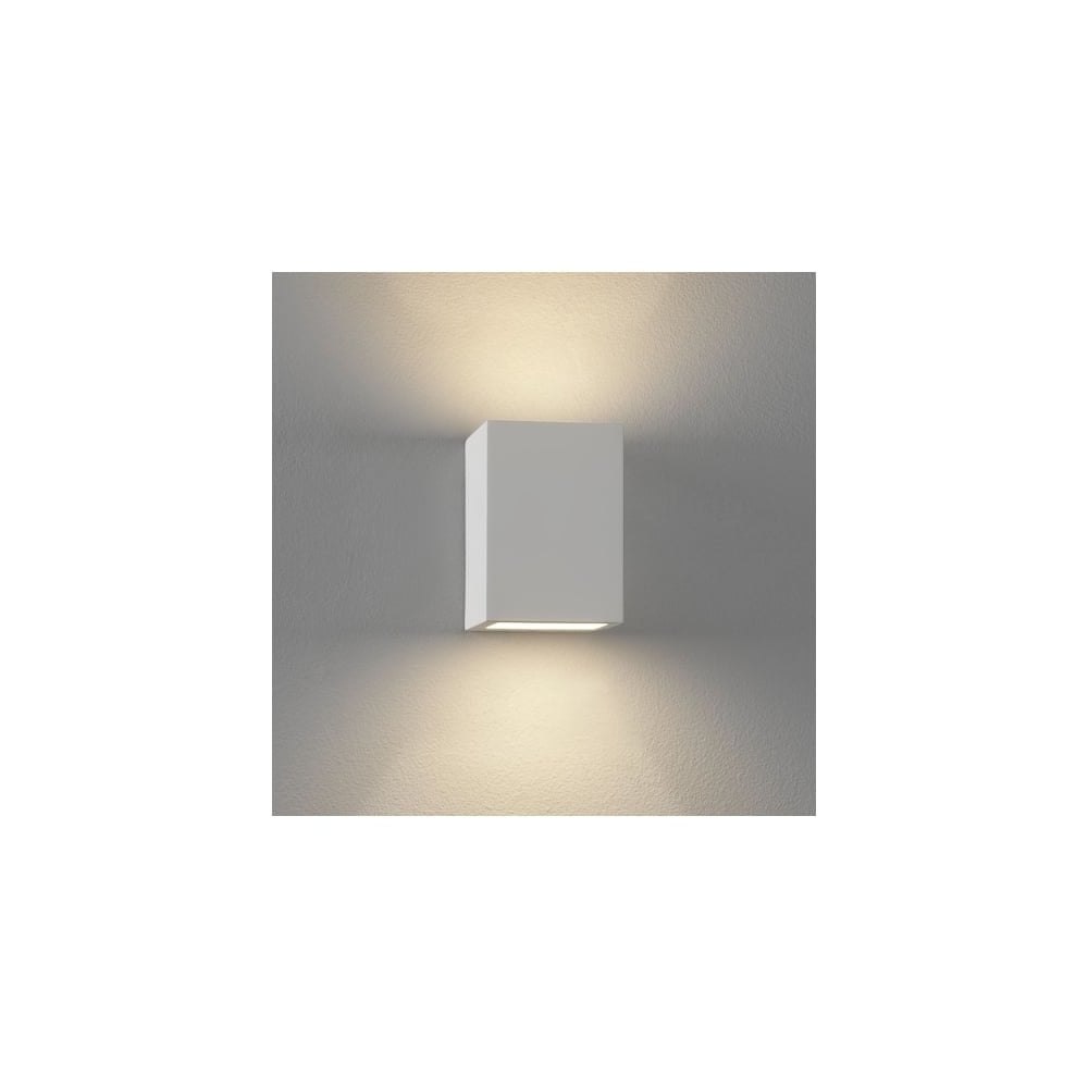 Mosto Contemporary Square Wall Light In Plaster Finish 1173001