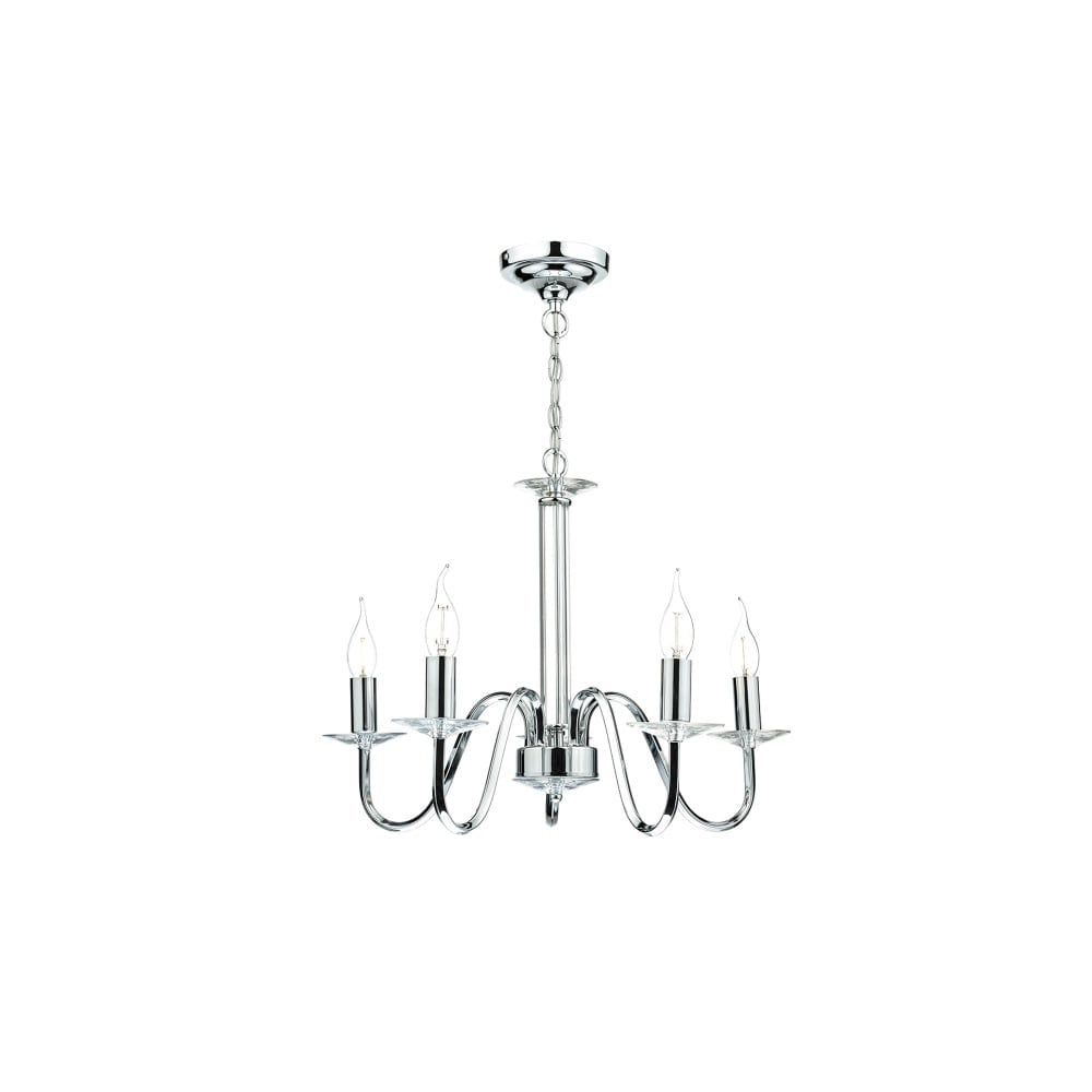 Pique Classic Ceiling Chandelier In Polished Chrome With Crystal Bobeche PIQ0550