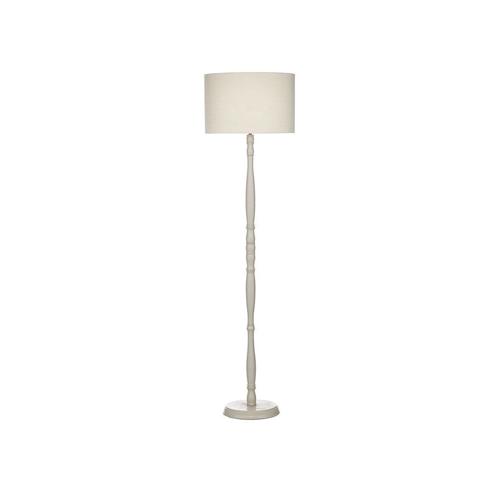 Dunlop Floor Lamp In Putty Finish With Cream Linen Shade DUN4933