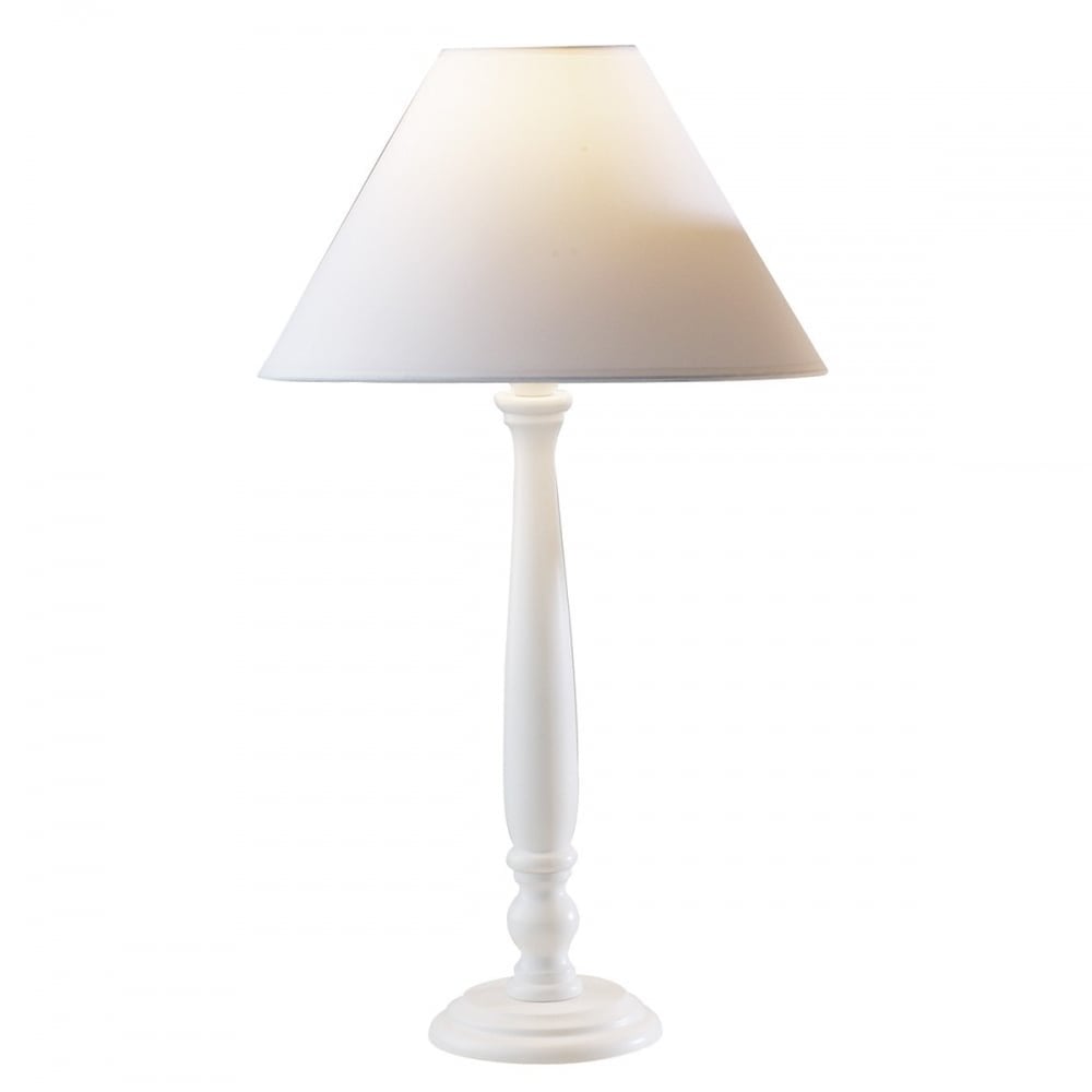 Regal Large Table Lamp In White Finish With White Shade REG432