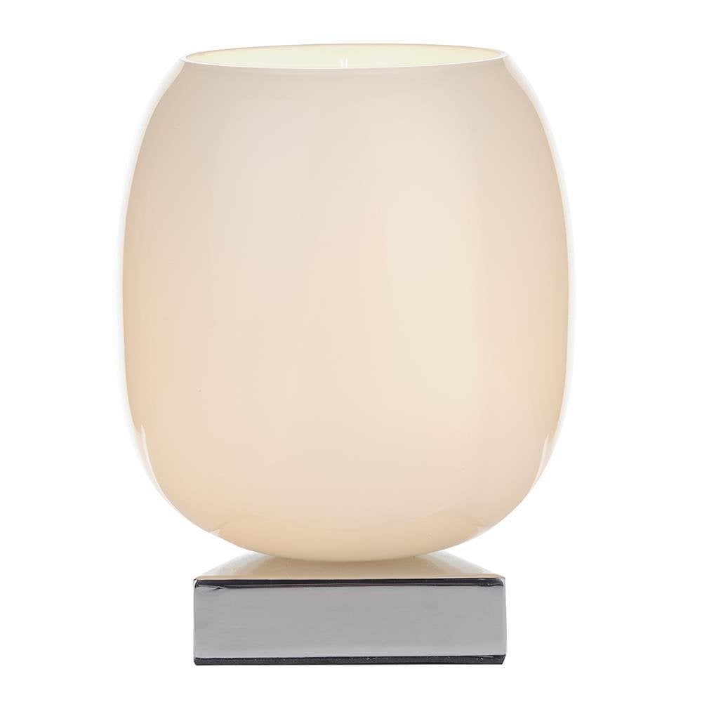 Dino Touch Table Lamp In Polished Chrome Finish With White Glass DIN412