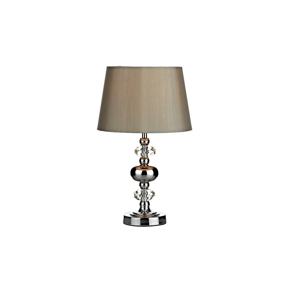 Edith Touch Table Lamp In Polished Chrome Finish With Silver Shade EDI4150