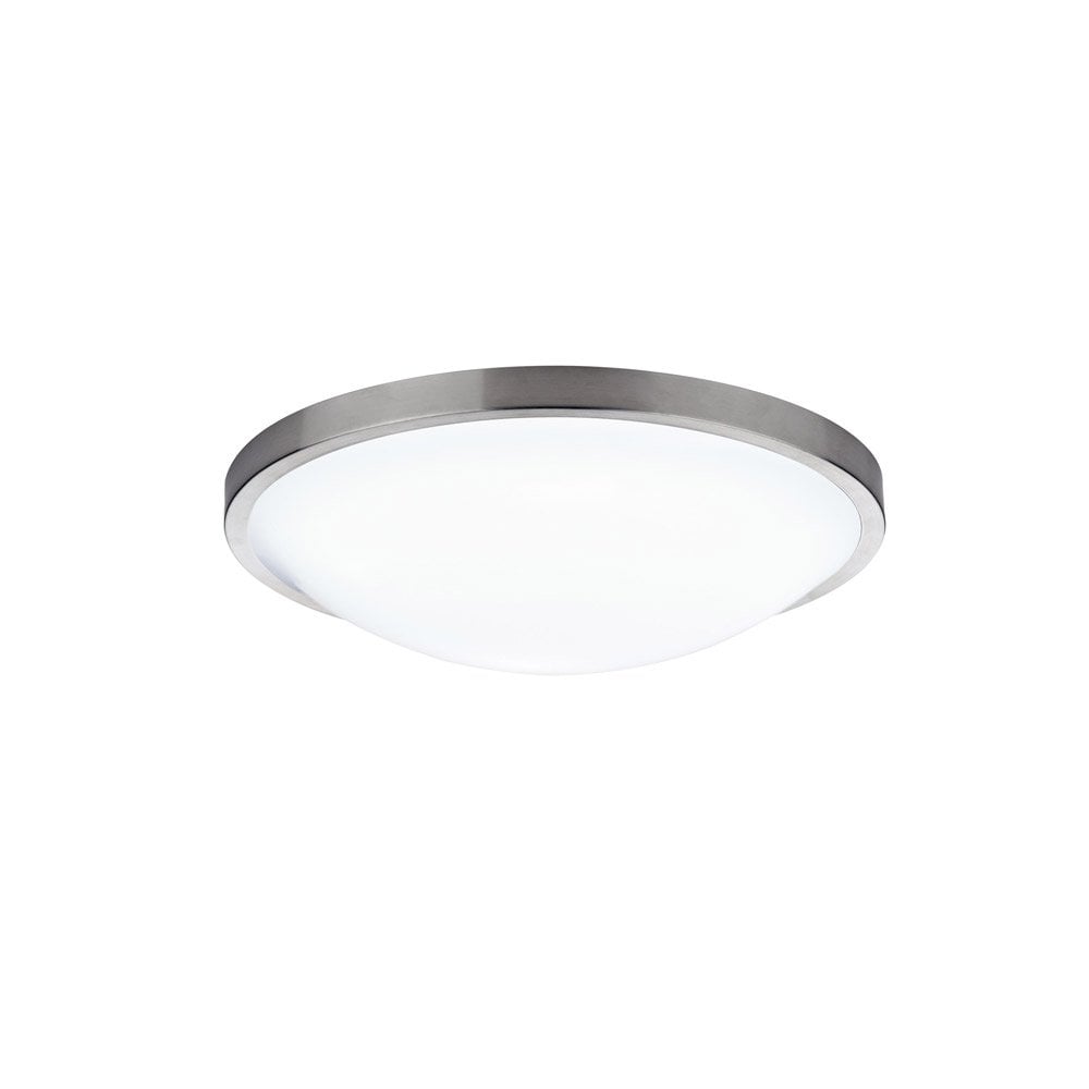Dover Bathroom LED Flush Ceiling Light In Satin Chrome IP44 DOV5246