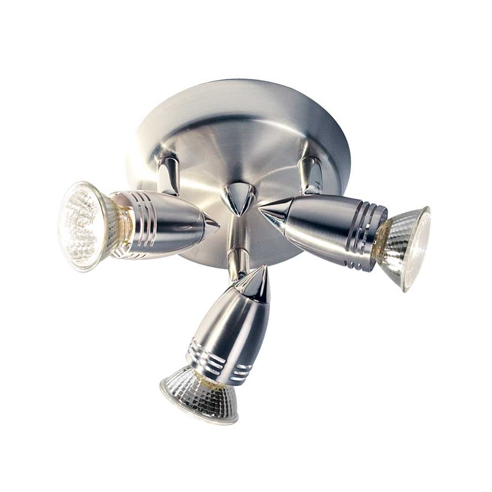 Gemini LED Ceiling Plate Spotlight In Satin Chrome Finish GEM7646