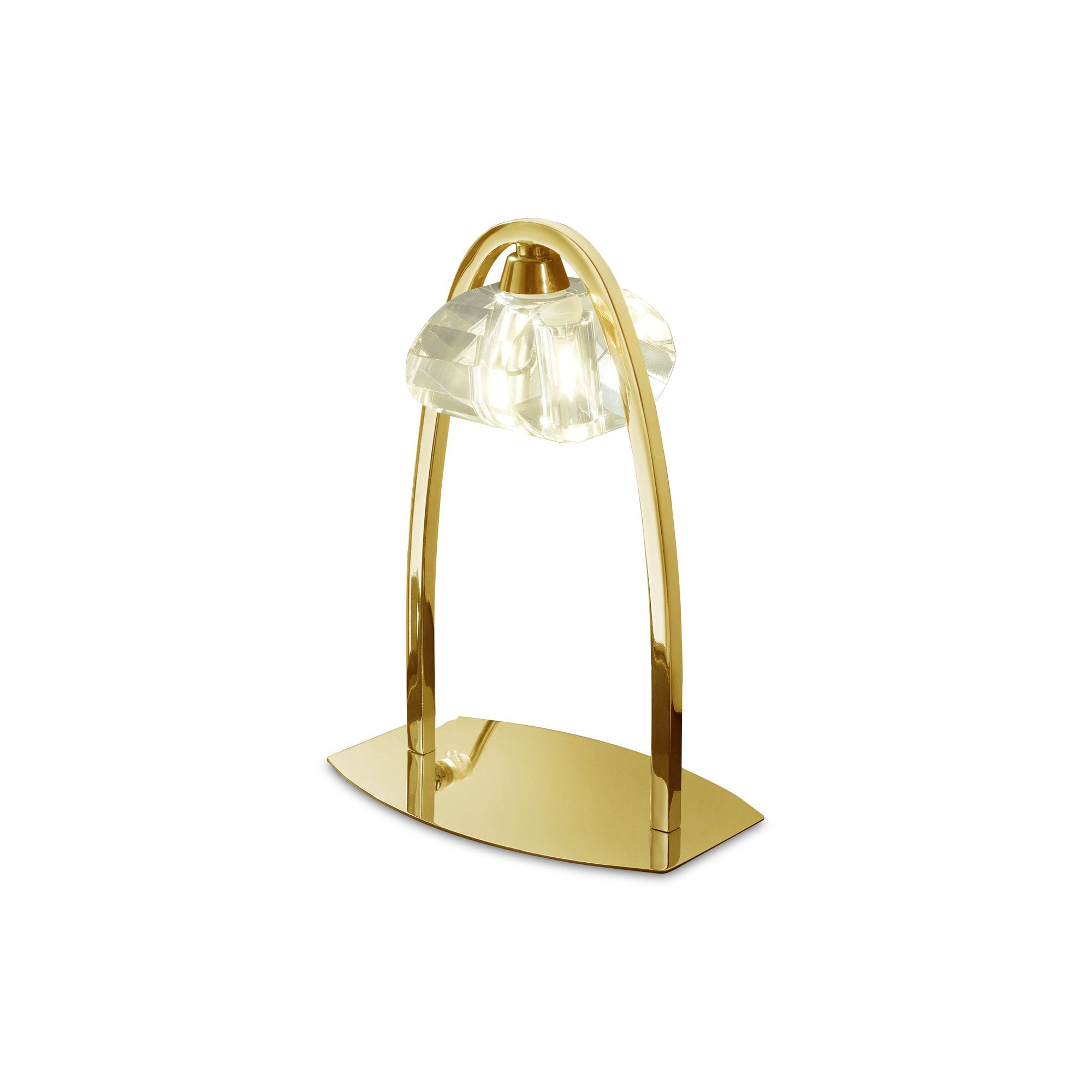 Alfa 1 Light Table Lamp In French Gold With Crystal Glass Shade M0563FG