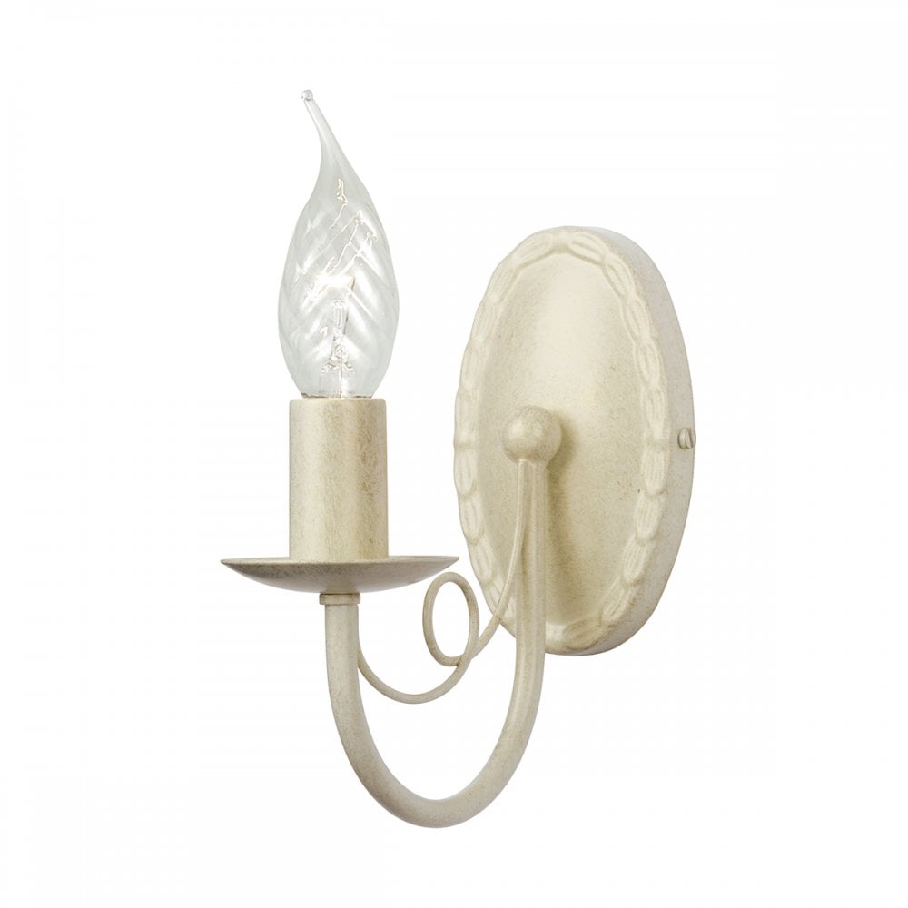 Minster Rustic Single Wall Light In Ivory And Gold Finish MN1 IV/GLD