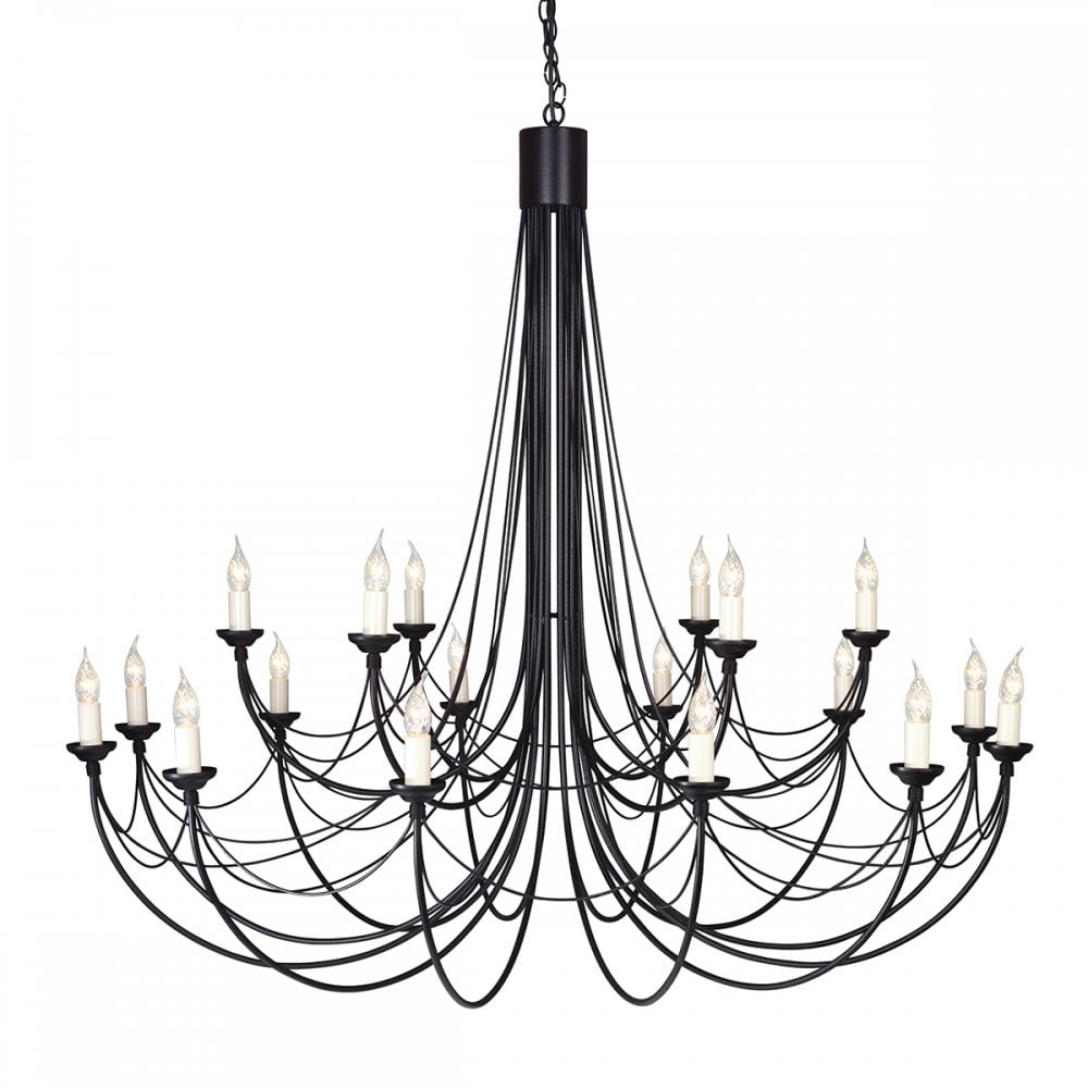 Carisbrooke Gothic 18 Light Chandelier In Black Finish CB18-BLACK