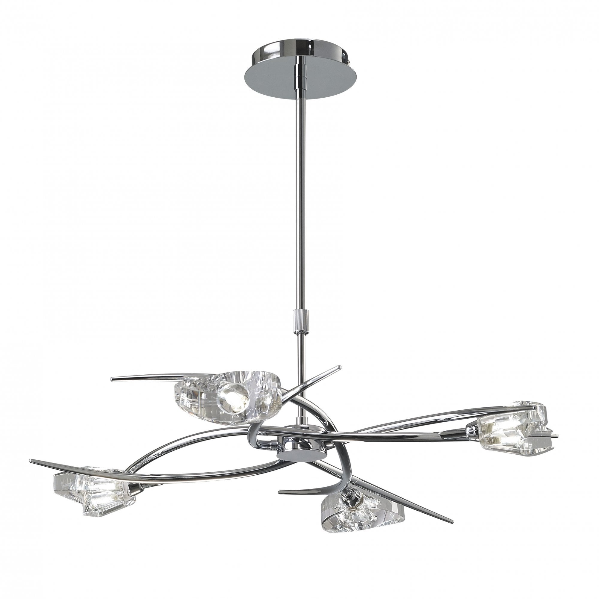 Eclipse 4 Light Telescopic Ceiling Light In Polished Chrome Finish M1453