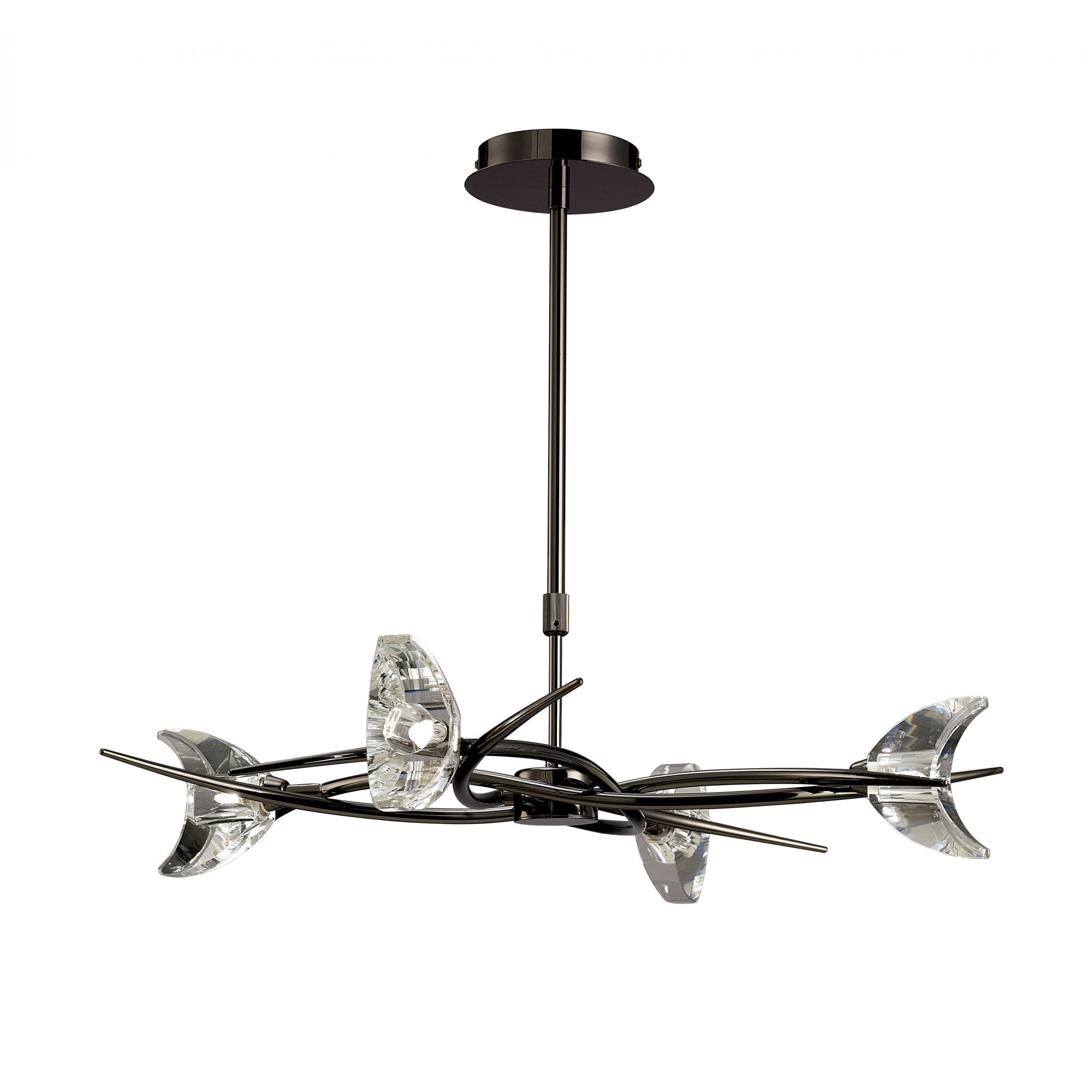 Eclipse 4 Light Telescopic Ceiling Light In Black Chrome Finish M1453BC
