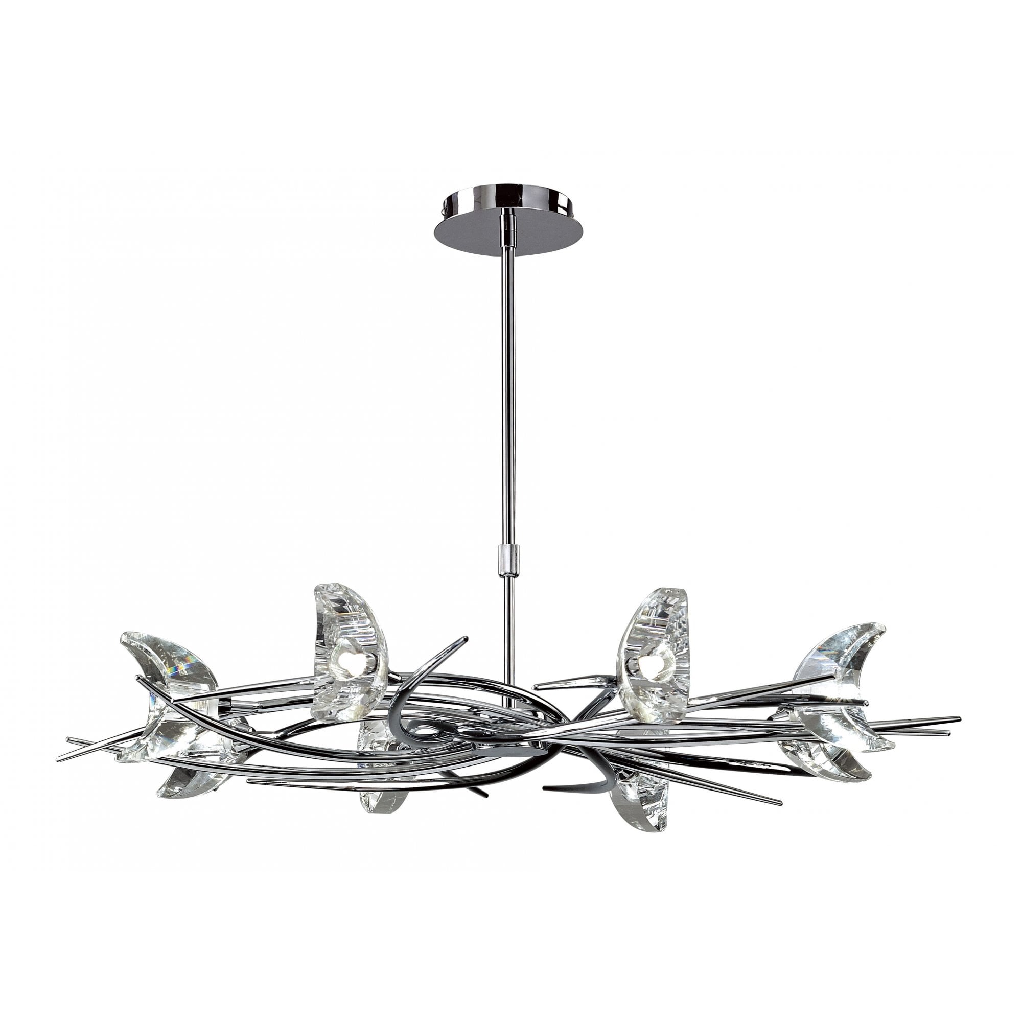 Eclipse 8 Light Telescopic Ceiling Pendant In Polished Chrome Finish M1450