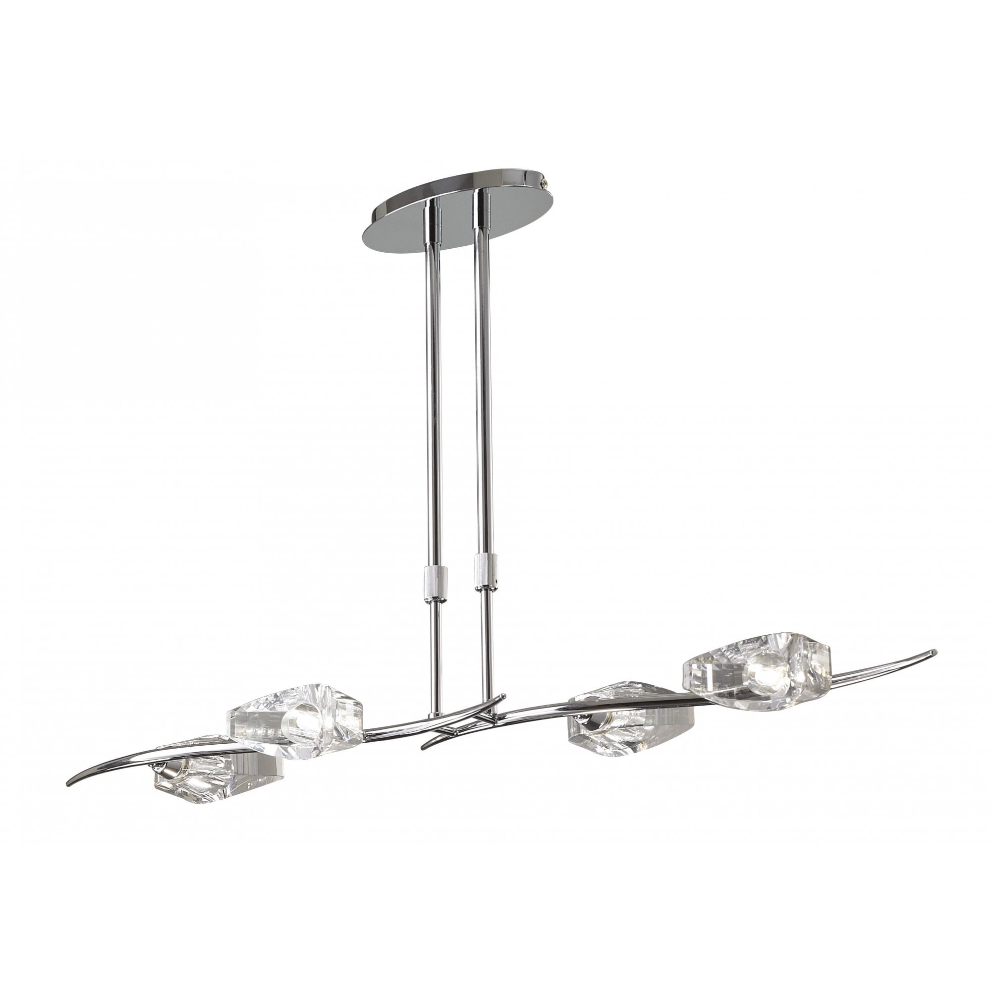 Eclipse 4 Light Telescopic Linear Ceiling Pendant In Polished Chrome Finish M1456