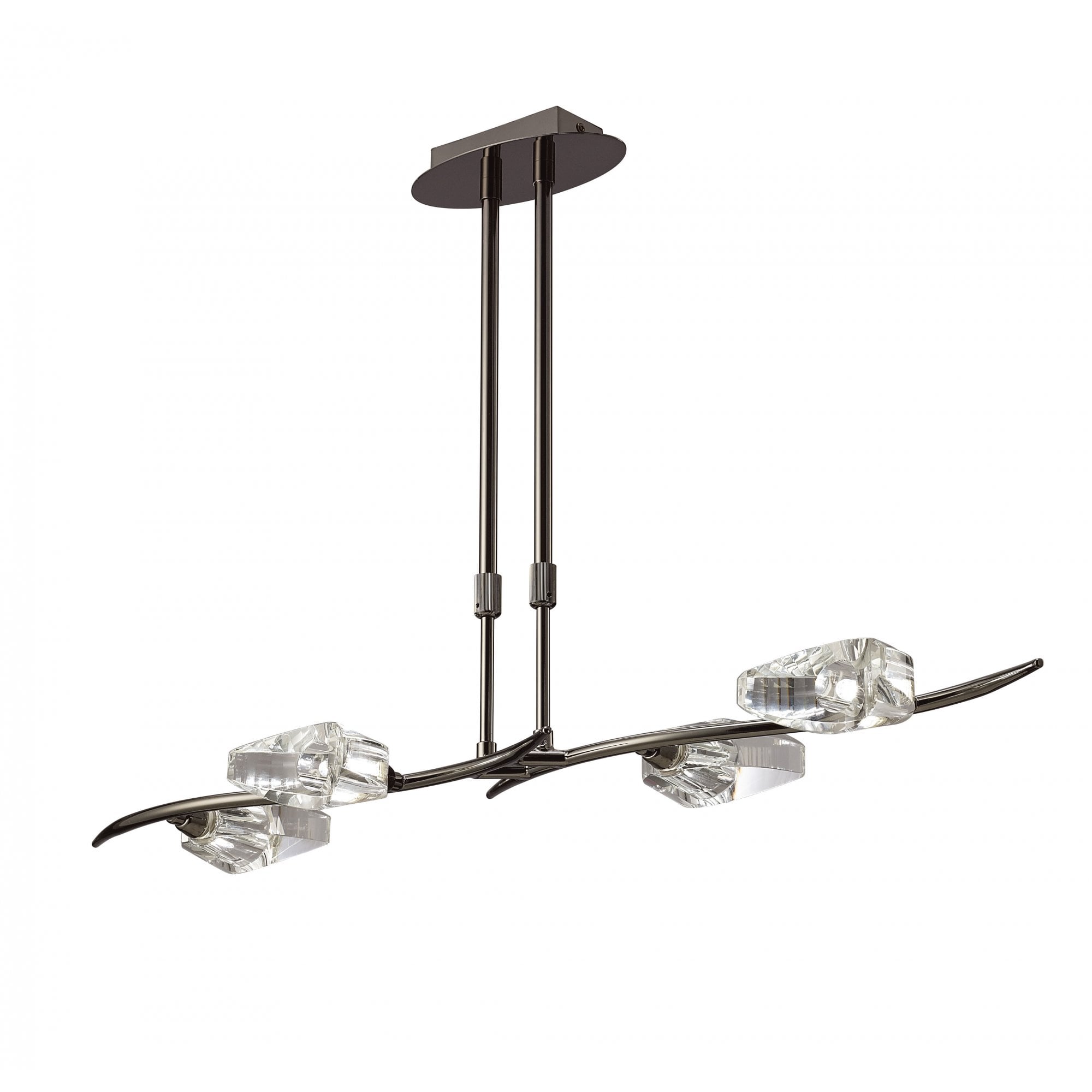 Eclipse 4 Light Telescopic Linear Ceiling Pendant In Back Chrome Finish M1456BC