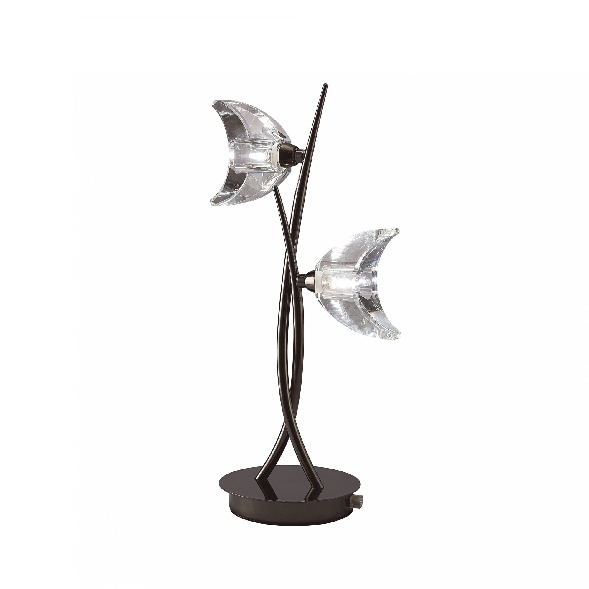 Eclipse 2 Light Table Lamp In Black Chrome Finish M1460BC