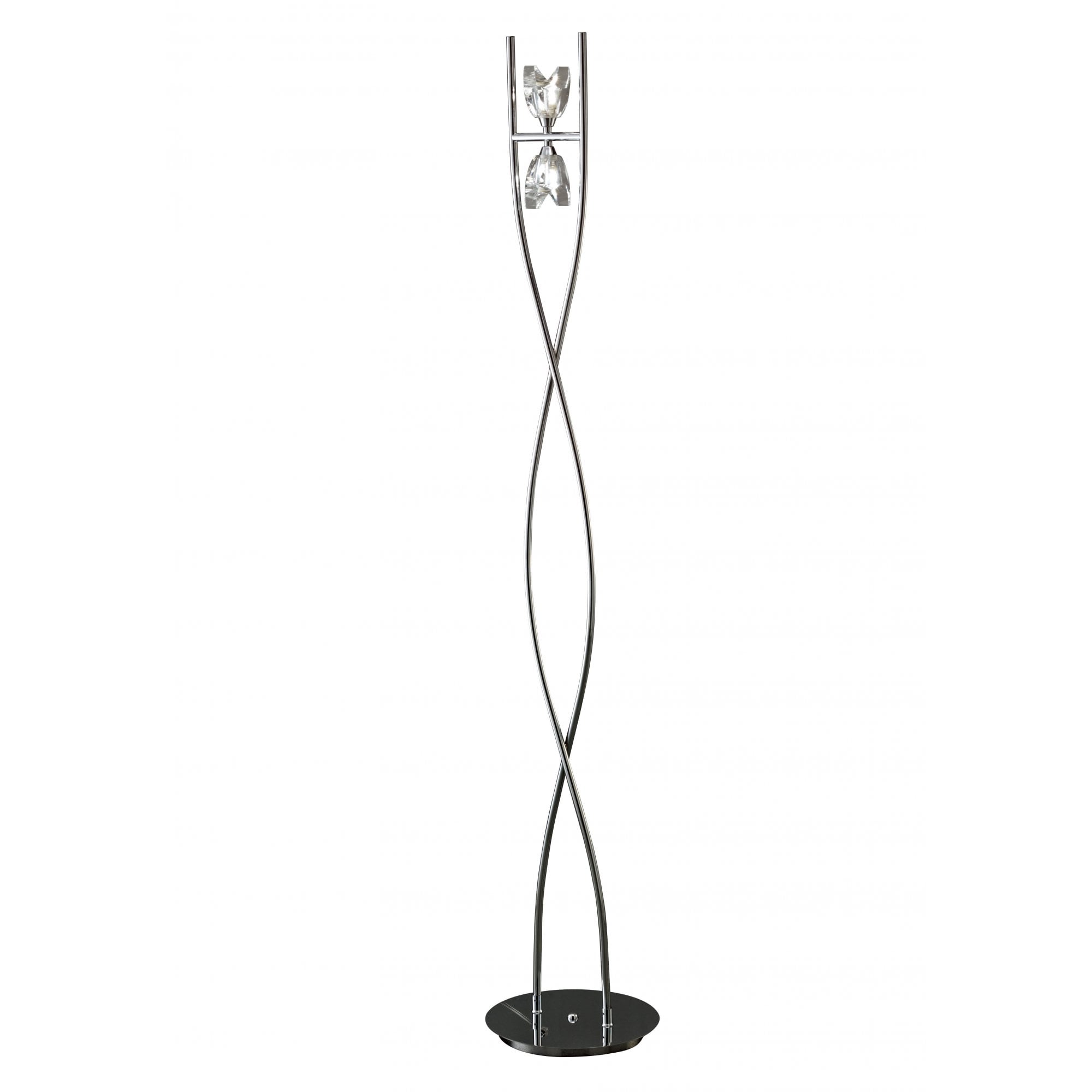 Eclipse 2 Light Floor Lamp In Polished Chrome Finish M1463