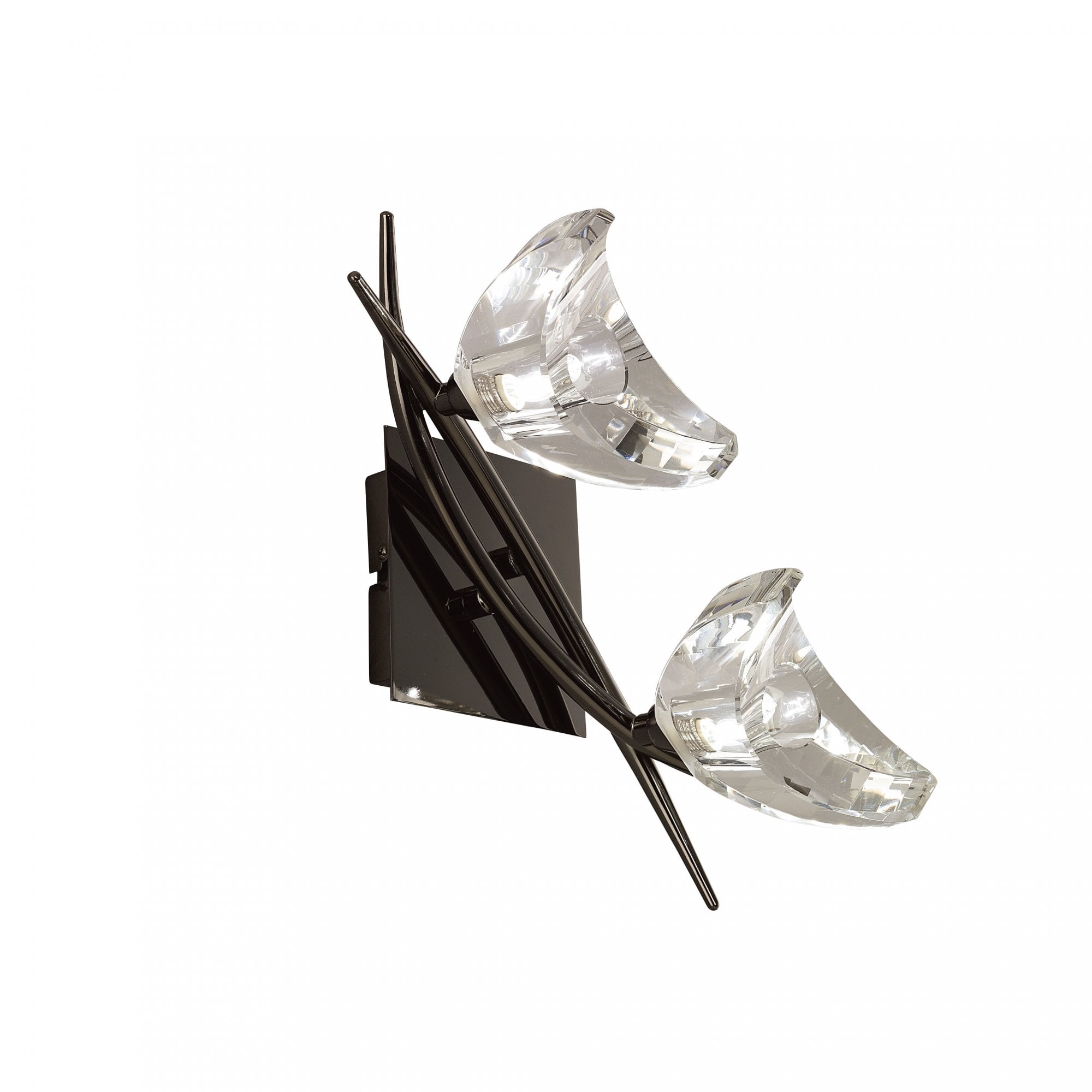 Eclipse 2 Light Wall Light In Black Chrome Finish M1462BC/S