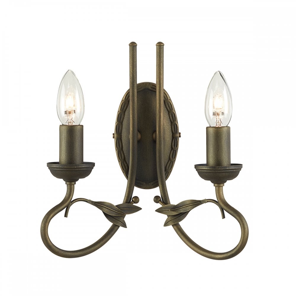 Olivia 2 Light Wall Light In Black Finish With Gold Highlights OV2 BLK/GOLD