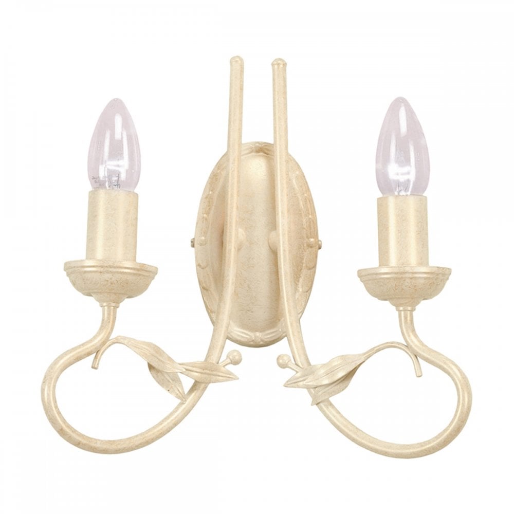 Olivia 2 Light Wall Light In Ivory Finish With Gold Highlights OV2 IVORY/GOLD