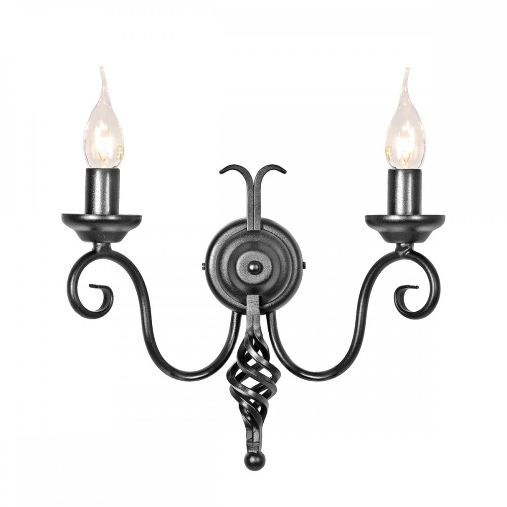 Harlech 2 Light Wall Light In Black Finish HR2A BLACK
