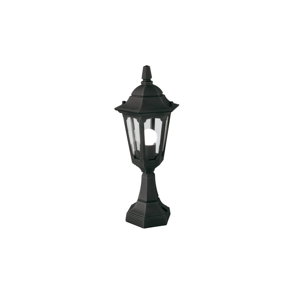 Parish Outdoor Mini Pedestal Lantern In Black Finish IP44 PRM4 BLACK