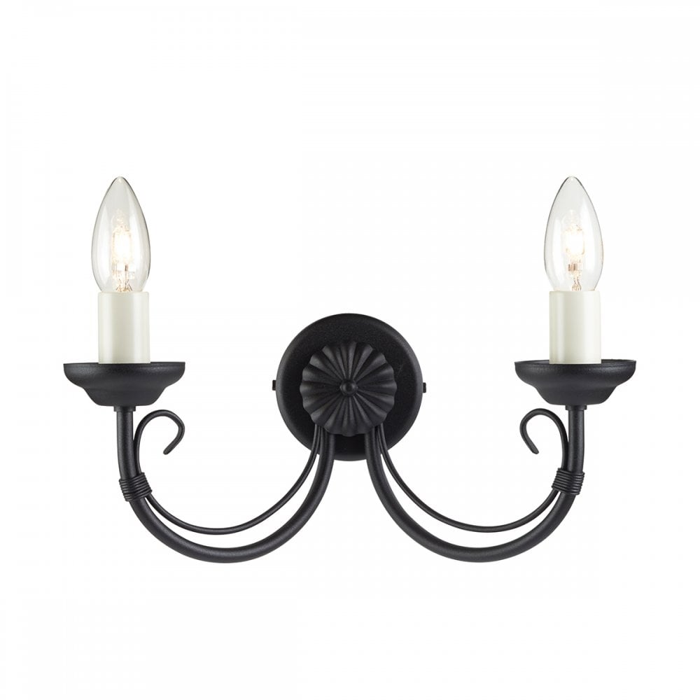 Chartwell 2 Light Wall Light In Black Finish CH2 BLACK