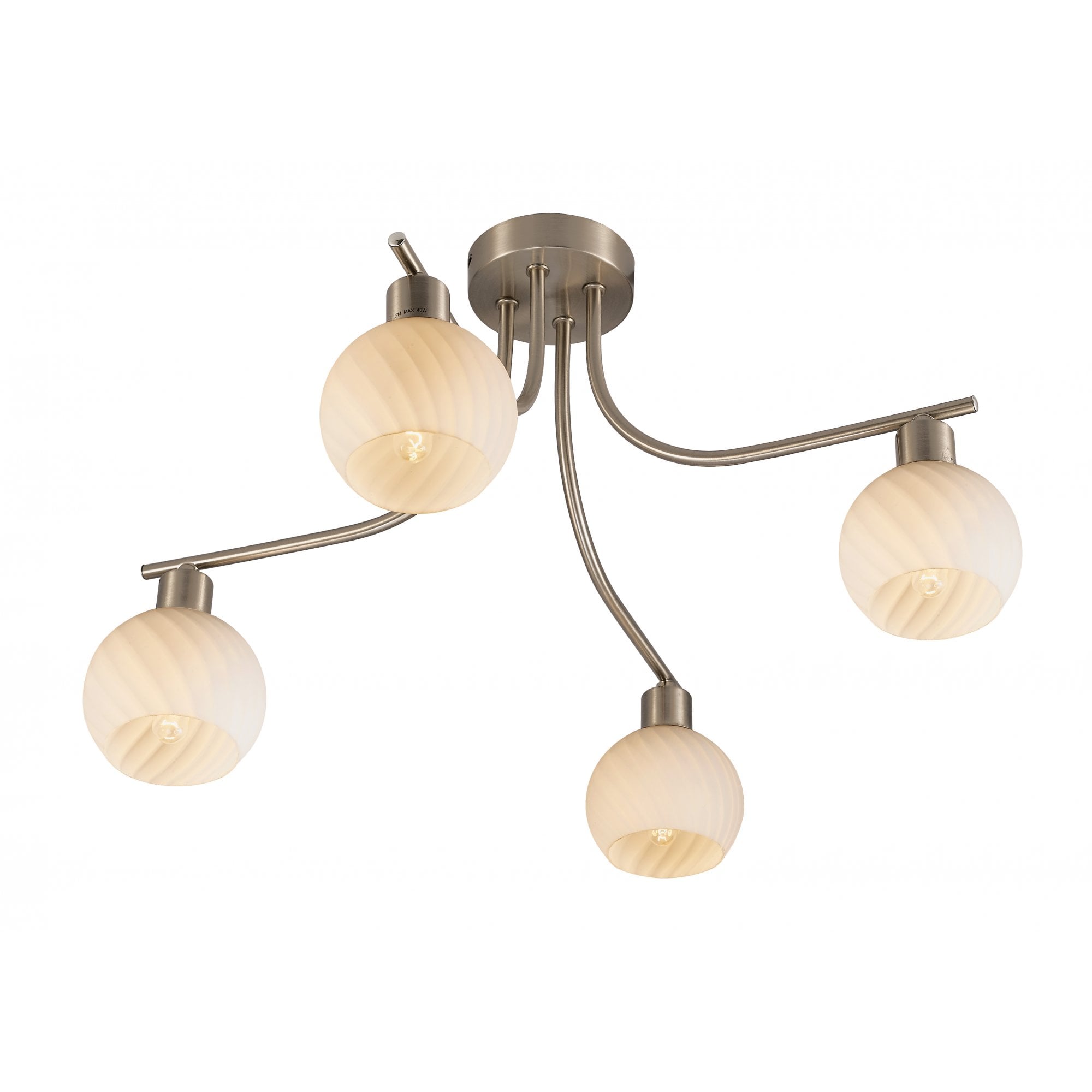 Carmen 4 Light Semi Flush Ceiling Light In Satin Nickel Finish D0067
