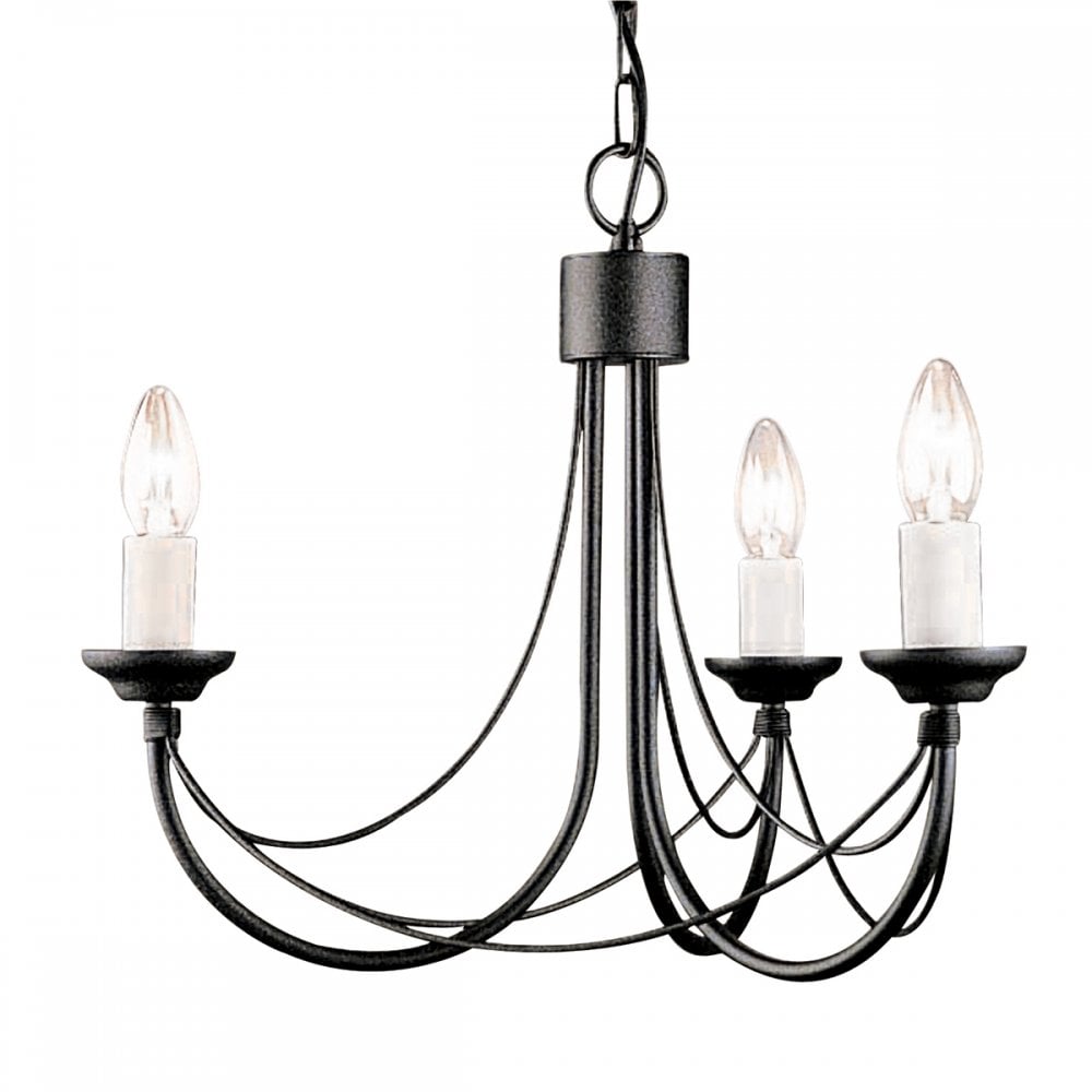 Carisbrooke Classic Ceiling Chandelier In Black Finish CB3-BLACK