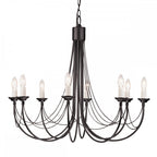 Carisbrooke Classic 8 Light Ceiling Chandelier In Black Finish CB8-BLACK