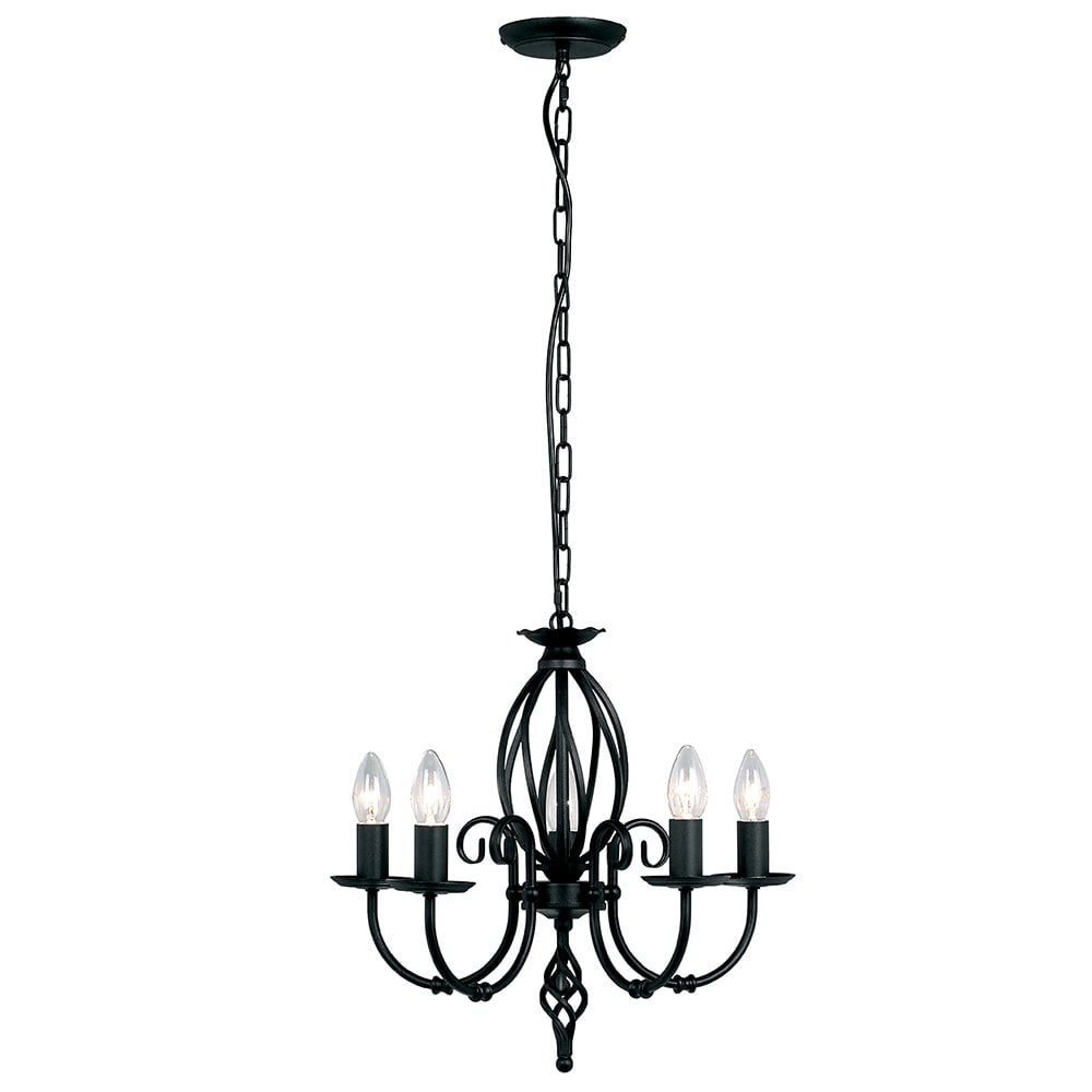 Artisan 5 Light Ceiling Chandelier In Black Finish ART5 BLACK