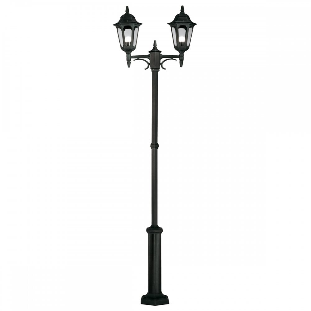 Parish Outdoor 2 Light Lamp Post In Black Finish IP44 PR8 BLACK