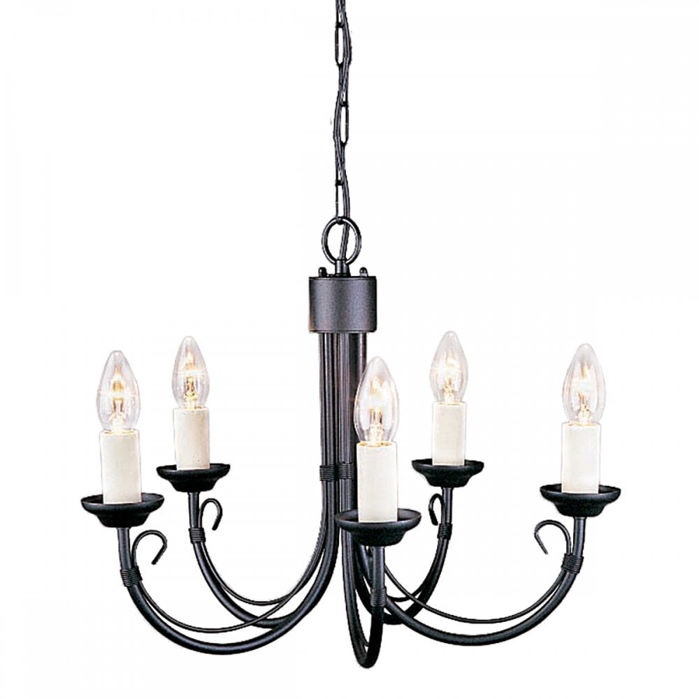 Chartwell 5 Light Ceiling Chandelier In Black Finish CH5 BLACK