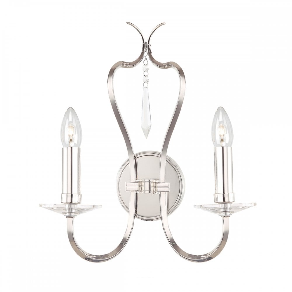 Pimlico Twin Wall Light In Polished Nickel Finish PM2 PN