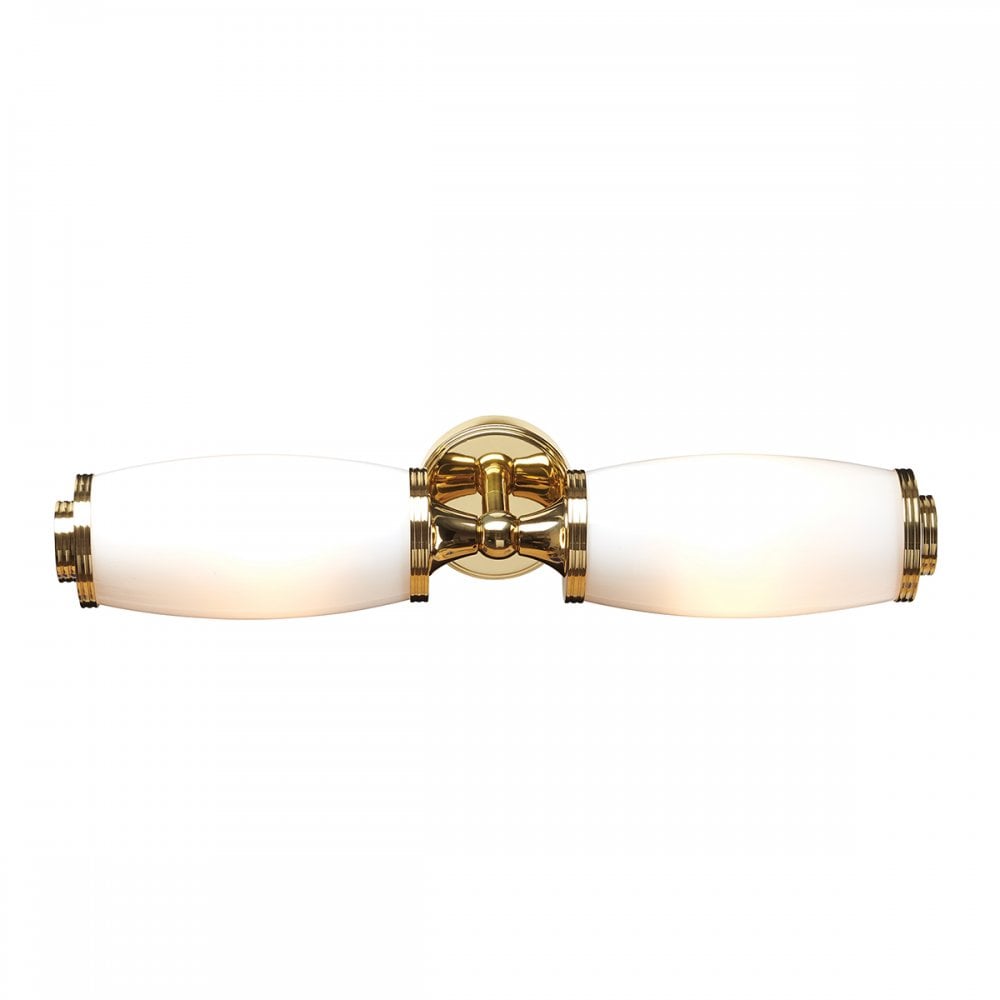 Eliot Bathroom Twin Wall Light In Polished Brass Finish BATH/ELIOT2 PB