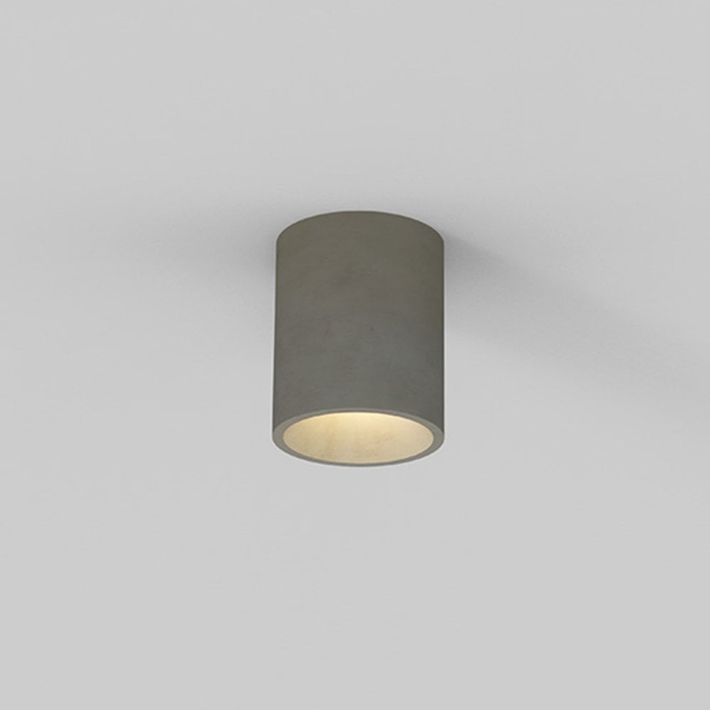 Kos Outdoor Round Ceiling Light In Concrete Finish IP44 1326014