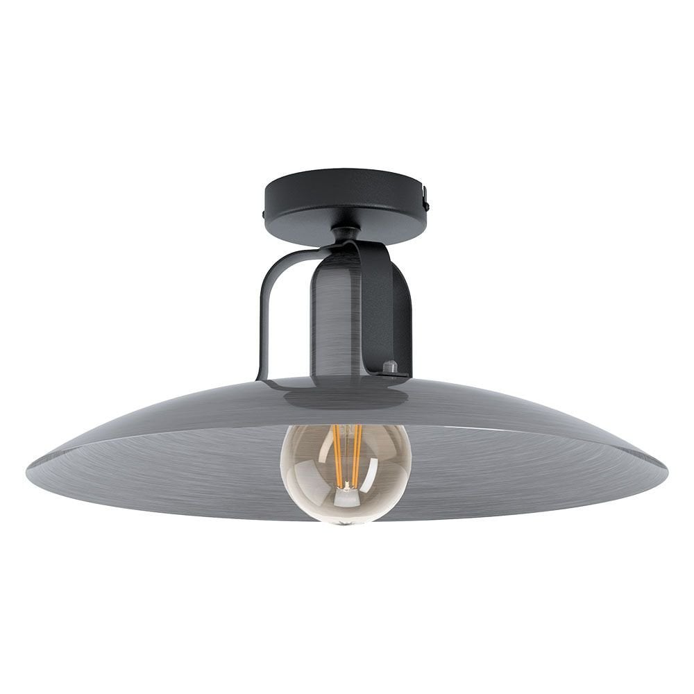 Kenilworth Industrial Semi Flush Ceiling Light In Antique Nickel Finish 43221