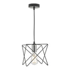 Midi Modern Ceiling Pendant Light In Black And Polished Chrome Finish MID0150