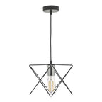 Midi Modern Ceiling Pendant Light In Black And Polished Chrome Finish MID0150