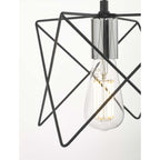 Midi Modern Ceiling Pendant Light In Black And Polished Chrome Finish MID0150