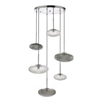 Bibiana 6 Light Cluster Ceiling Pendant In Polished Chrome With Glass Shades BIB6450