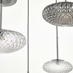 Bibiana 6 Light Cluster Ceiling Pendant In Polished Chrome With Glass Shades BIB6450