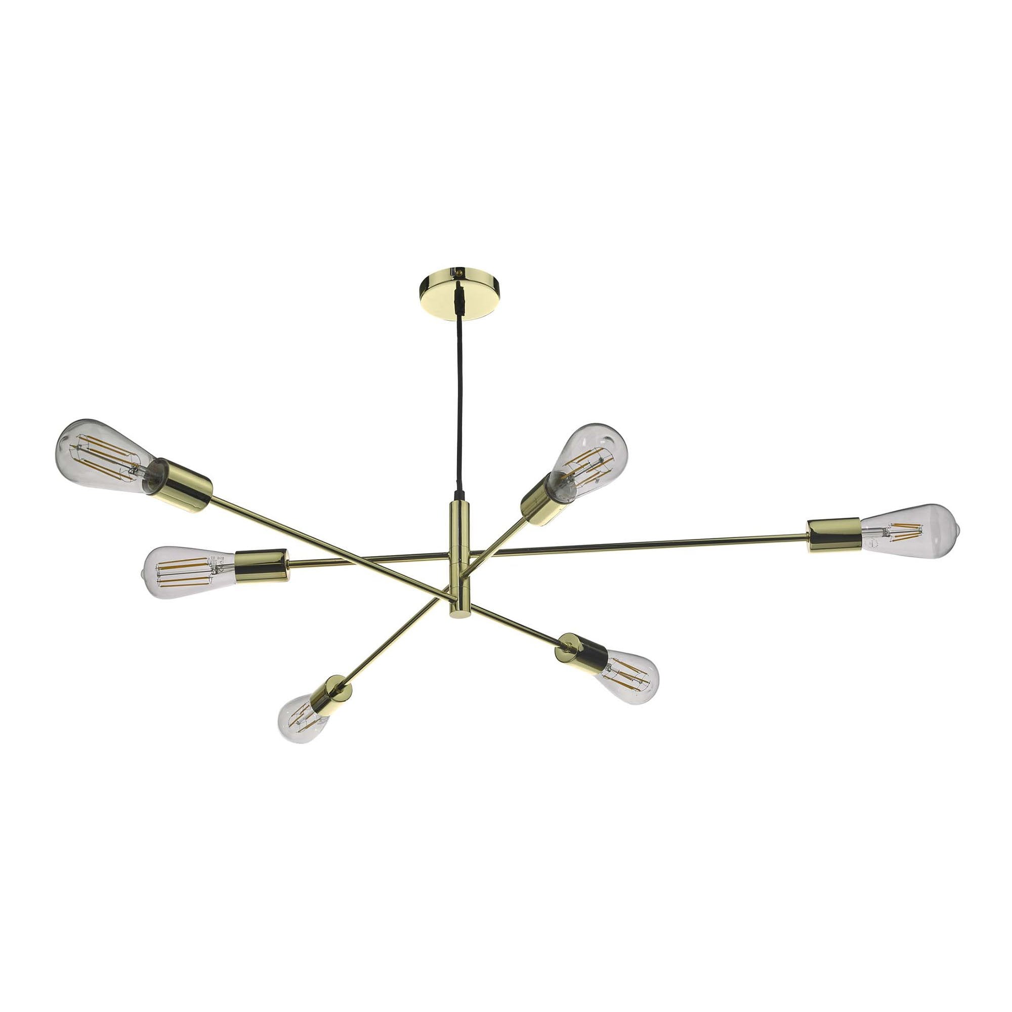 Alana Modern 6 Light Ceiling Pendant Light In Polished Gold Finish ALA0635