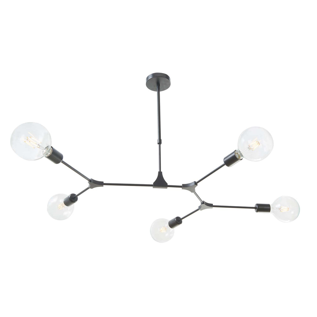 Euphemia Modern 5 Light Ceiling Pendant Light In Black Finish EUP0539