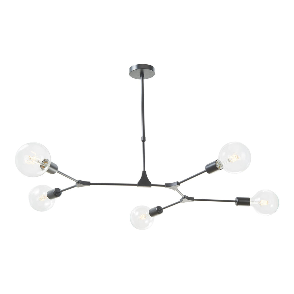 Euphemia Modern 5 Light Ceiling Pendant Light In Black Finish EUP0539