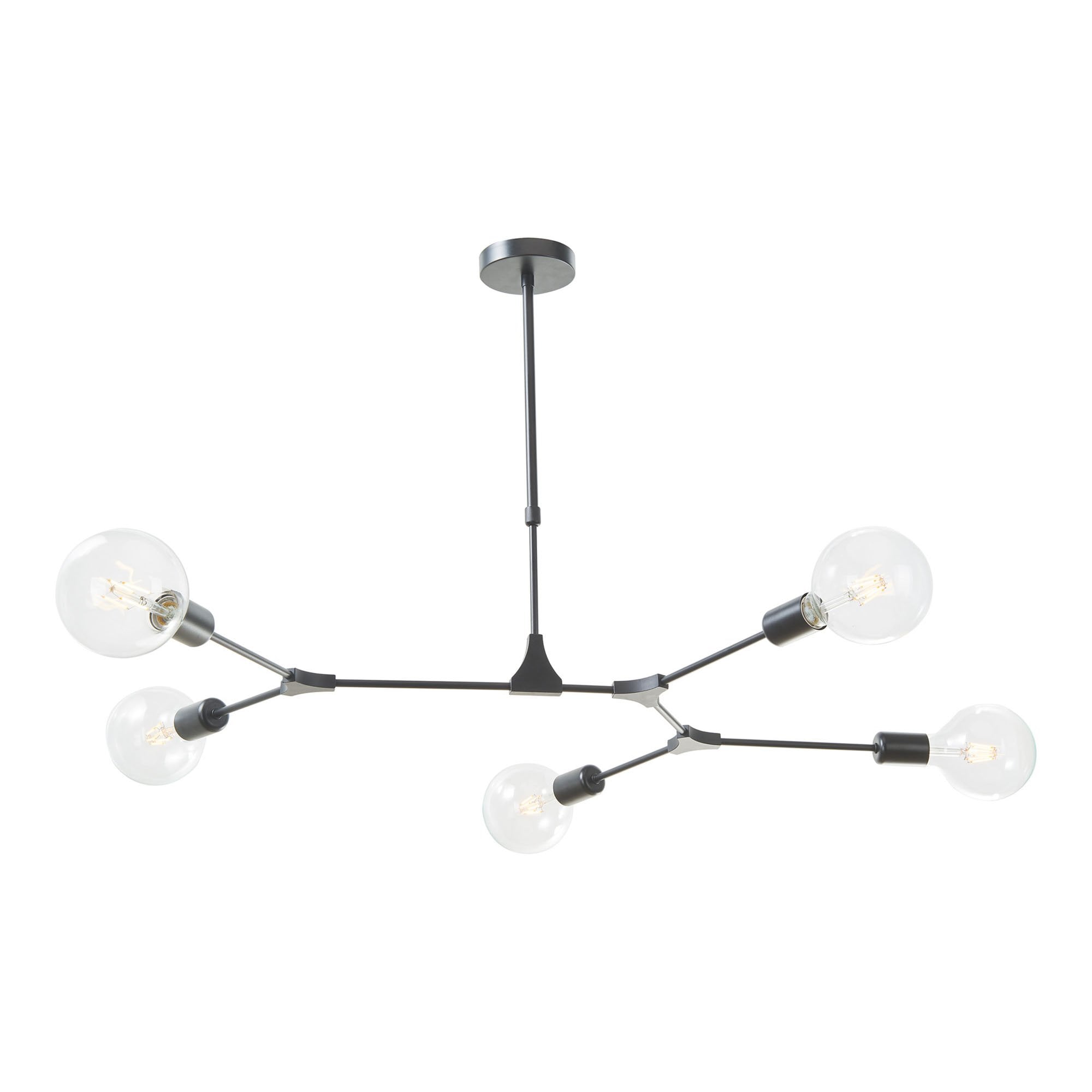 Euphemia Modern 5 Light Ceiling Pendant Light In Black Finish EUP0539