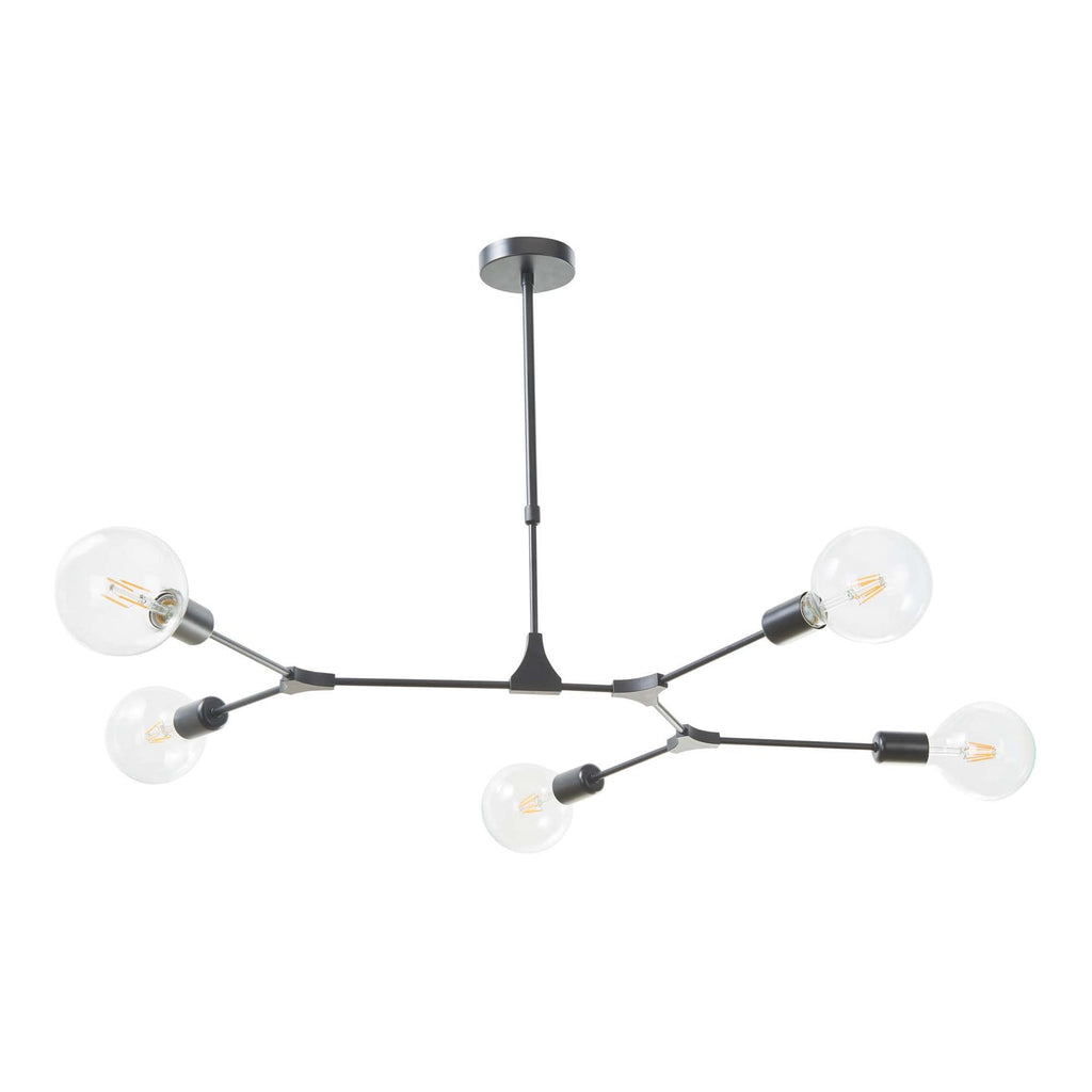 Euphemia Modern 5 Light Ceiling Pendant Light In Black Finish EUP0539