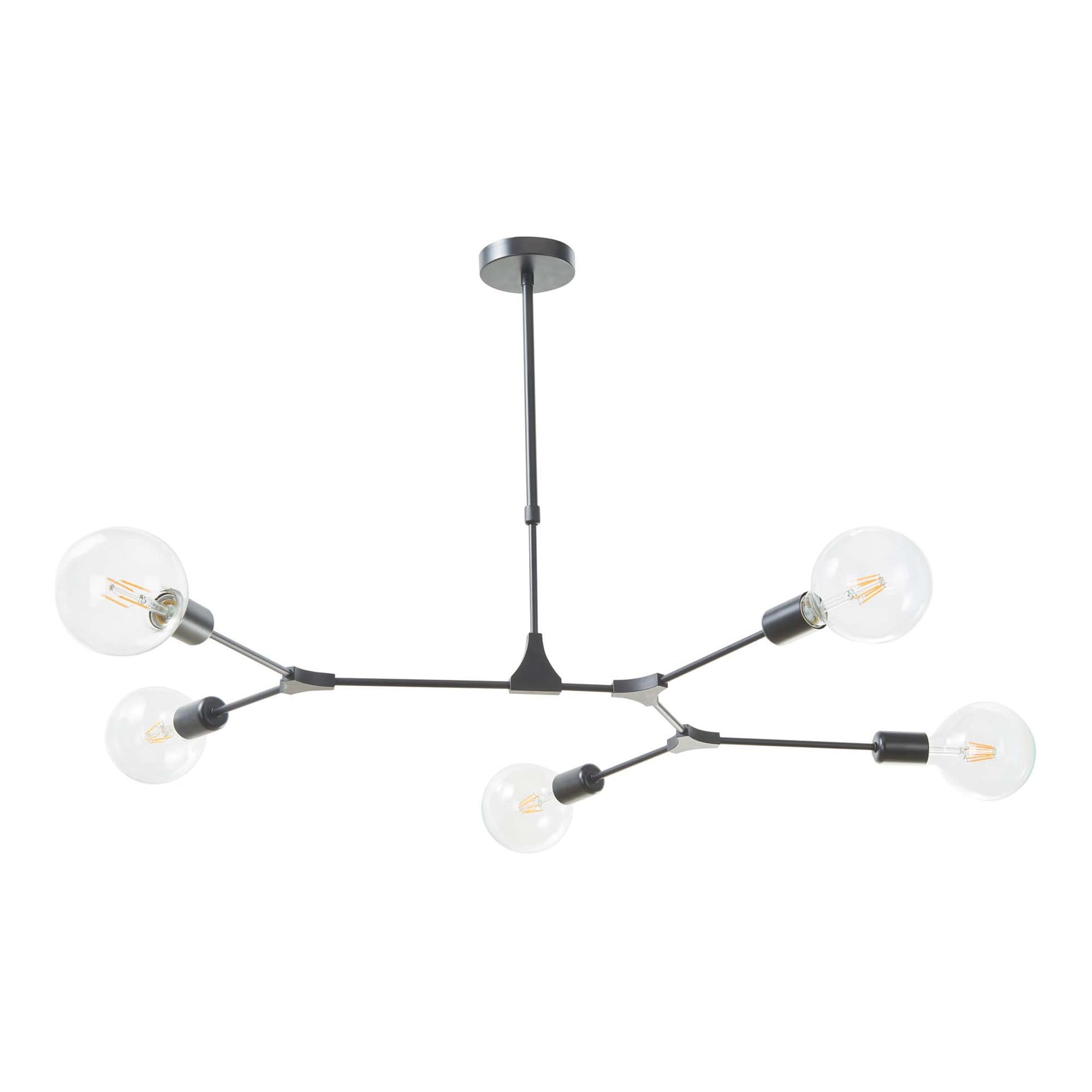 Euphemia Modern 5 Light Ceiling Pendant Light In Black Finish EUP0539