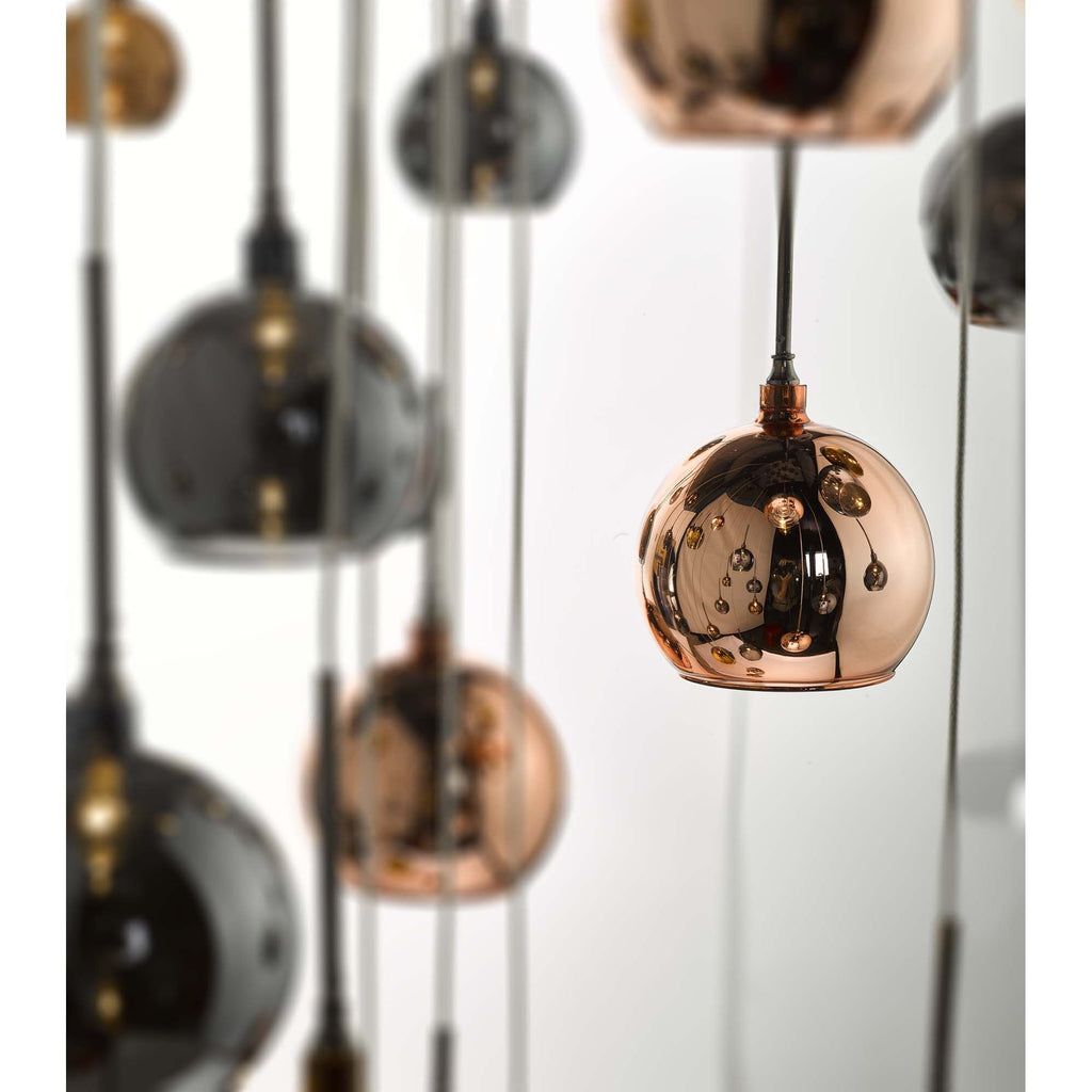 Aurelia Modern 30 Light Cluster Ceiling Pendant In Black Chrome Finish AUR3364